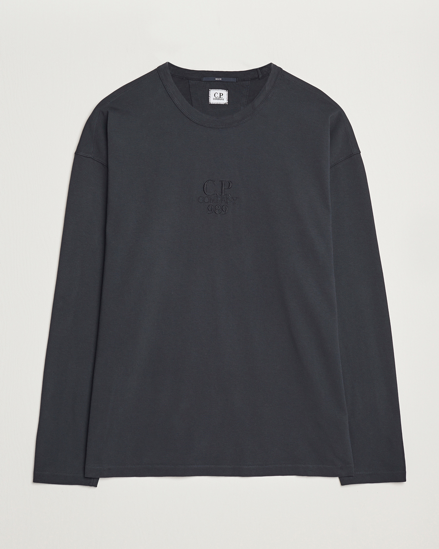 Mies | T-paidat | C.P. Company | Box Fit Tonal Logo Long Sleeve T-shirt Washed Black