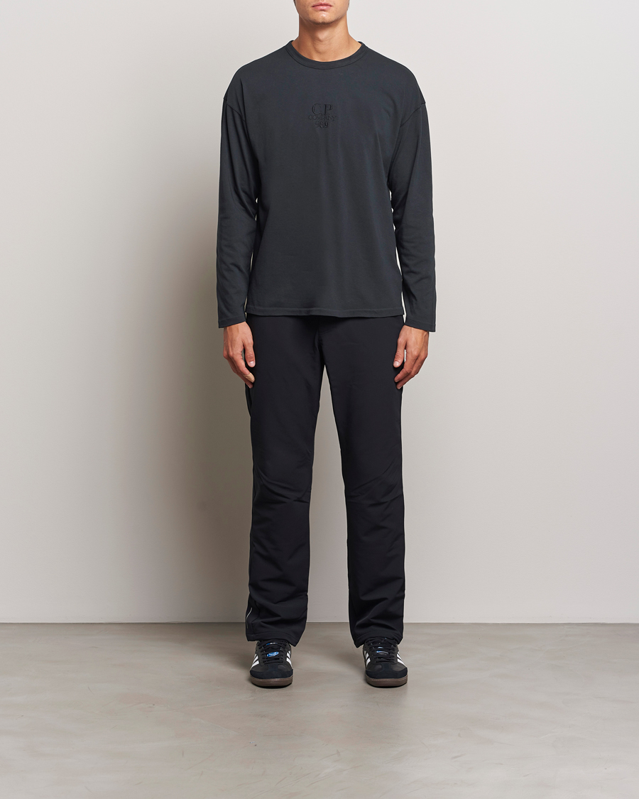 Mies | T-paidat | C.P. Company | Box Fit Tonal Logo Long Sleeve T-shirt Washed Black