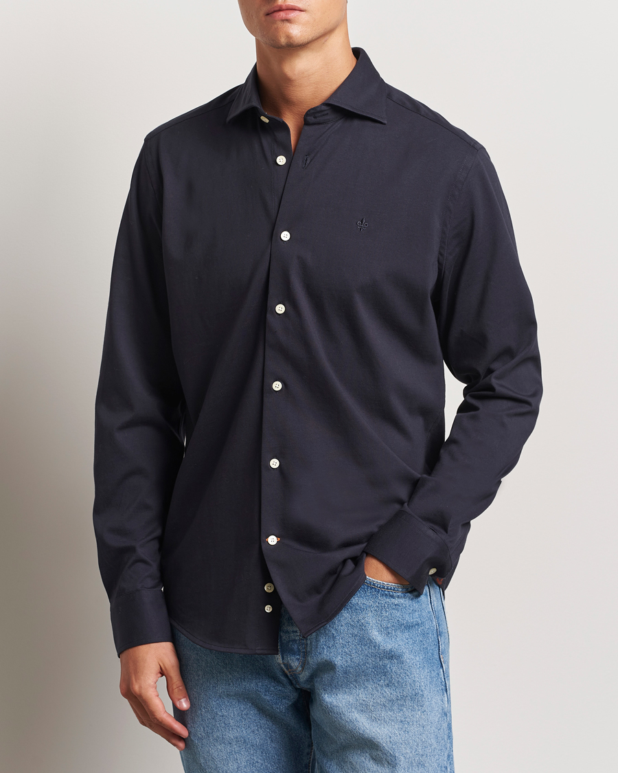 Mies | Kauluspaidat | Morris | Dressed Jersey Shirt Old Blue