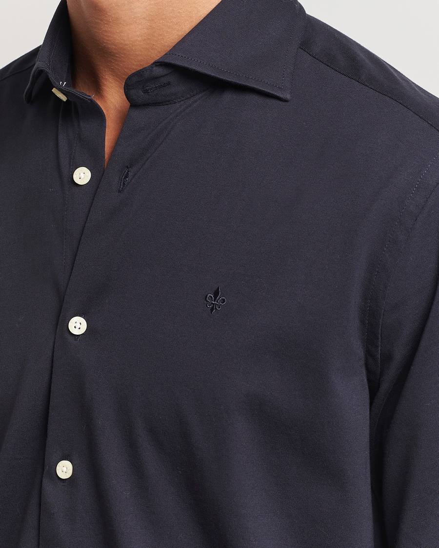 Mies | Kauluspaidat | Morris | Dressed Jersey Shirt Old Blue