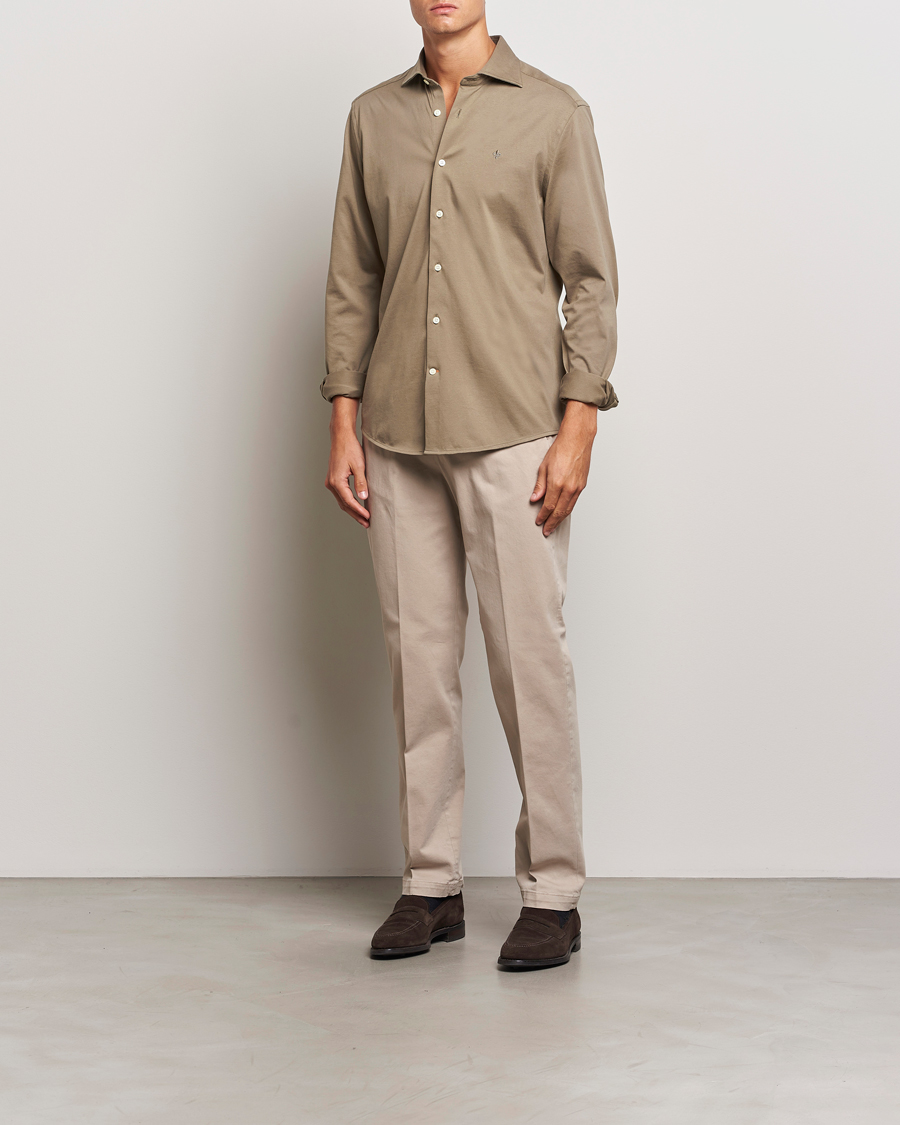 Mies | Kauluspaidat | Morris | Dressed Jersey Shirt Olive