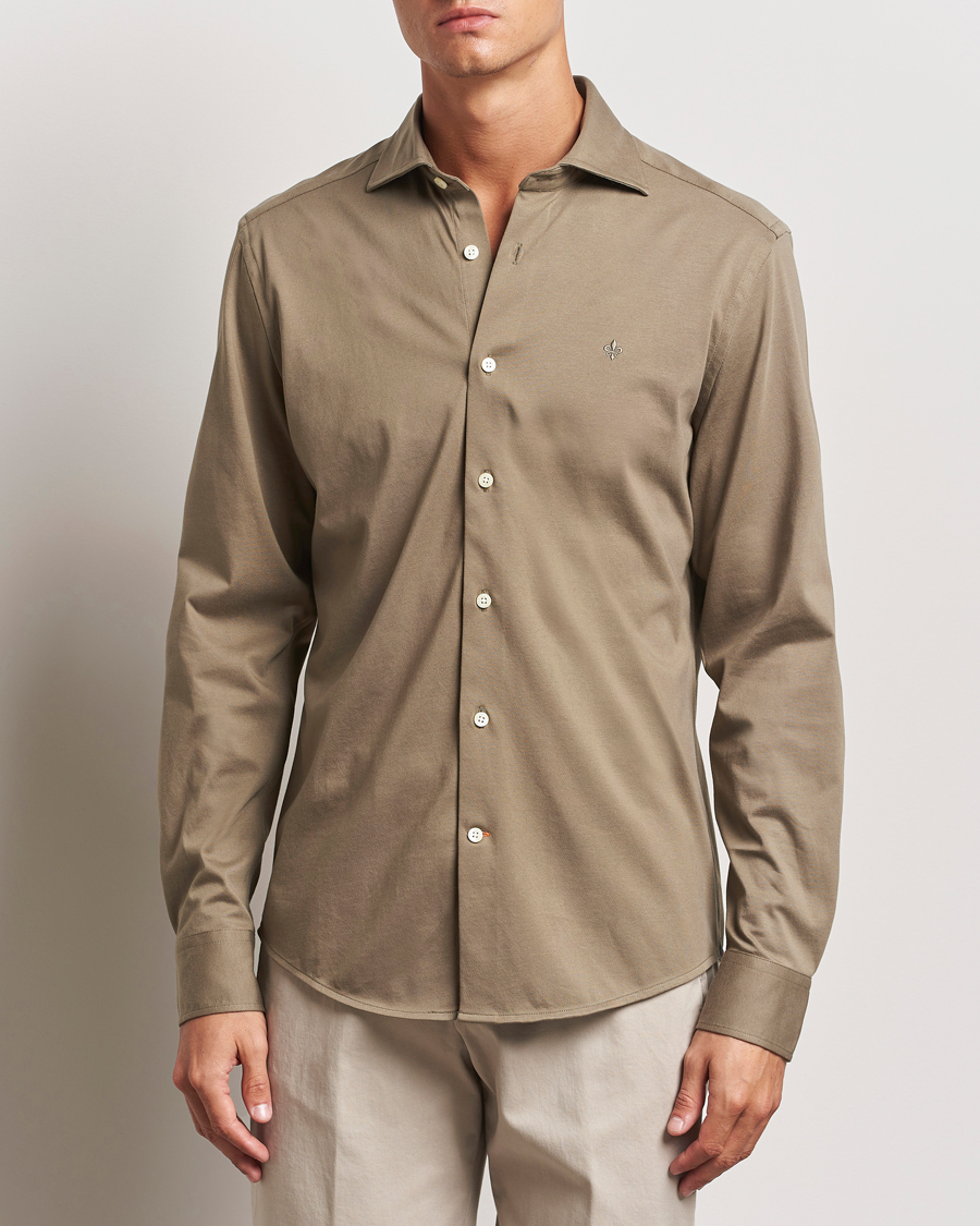 Mies | Kauluspaidat | Morris | Dressed Jersey Shirt Olive