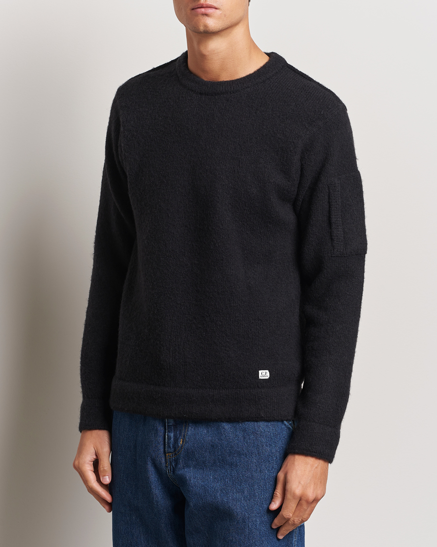 Mies | Puserot | C.P. Company | Alpaca Soft Knitted Crewneck Black