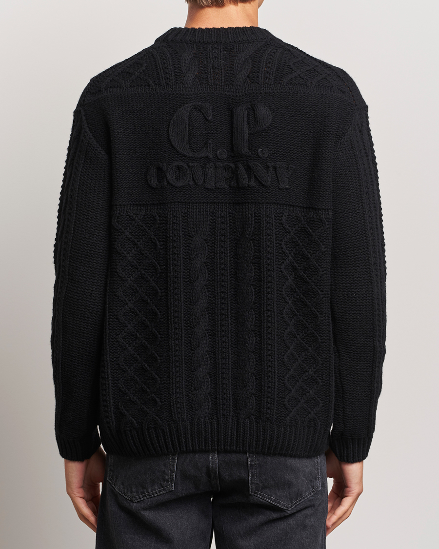 Mies | Puserot | C.P. Company | Heavy Knitted Lambswool Crewneck Black
