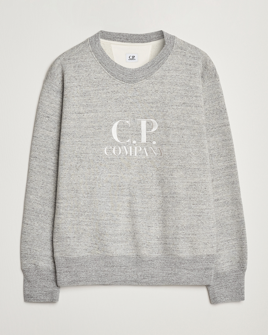Mies | Puserot | C.P. Company | Japanese Fleece Logo Sweatshirt Grey Melange