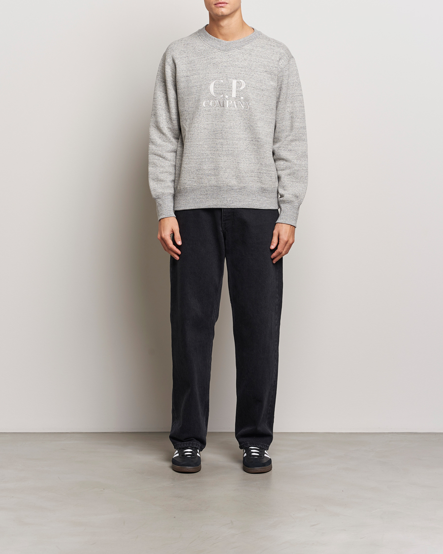 Mies | Puserot | C.P. Company | Japanese Fleece Logo Sweatshirt Grey Melange