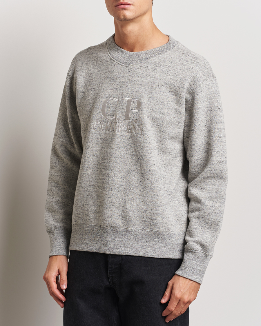 Mies | Puserot | C.P. Company | Japanese Fleece Logo Sweatshirt Grey Melange