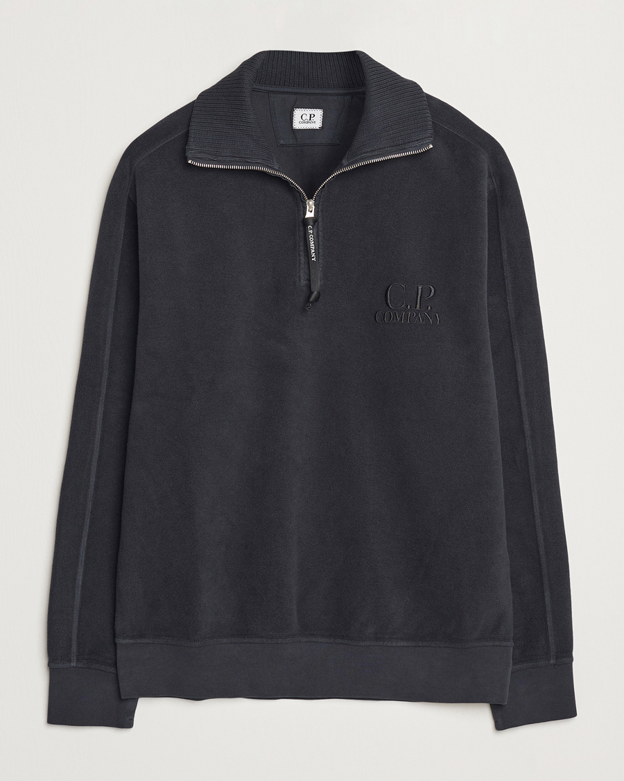 Mies | Puserot | C.P. Company | Brushed Diagonal Fleece Half Zip Grey Black