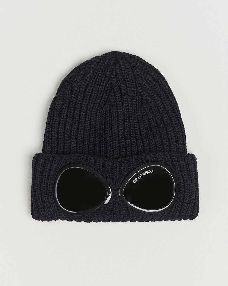Mies | C.P. Company Knitted Merino Goggle Beanie Navy | C.P. Company | Knitted Merino Goggle Beanie Navy