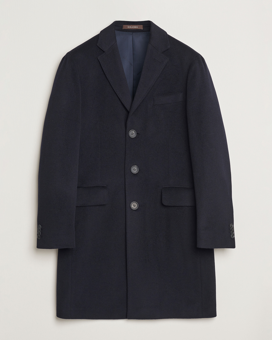 Mies | Takit | Oscar Jacobson | Sylar Wool/Cashmere Coat Navy