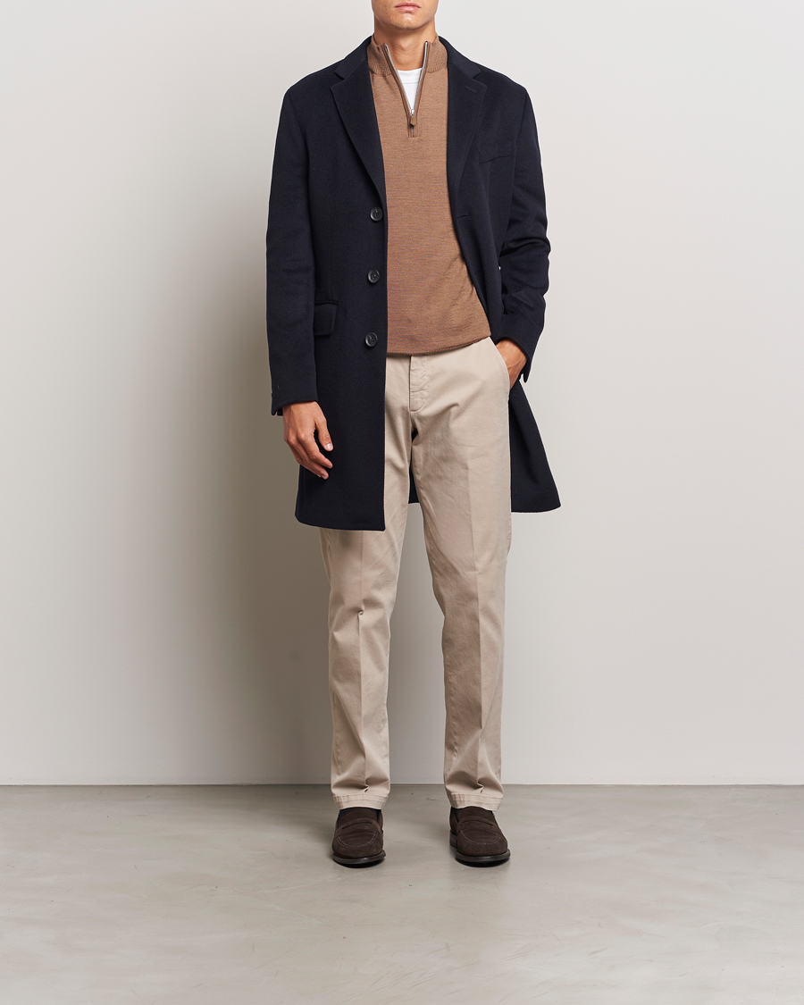 Mies | Takit | Oscar Jacobson | Sylar Wool/Cashmere Coat Navy
