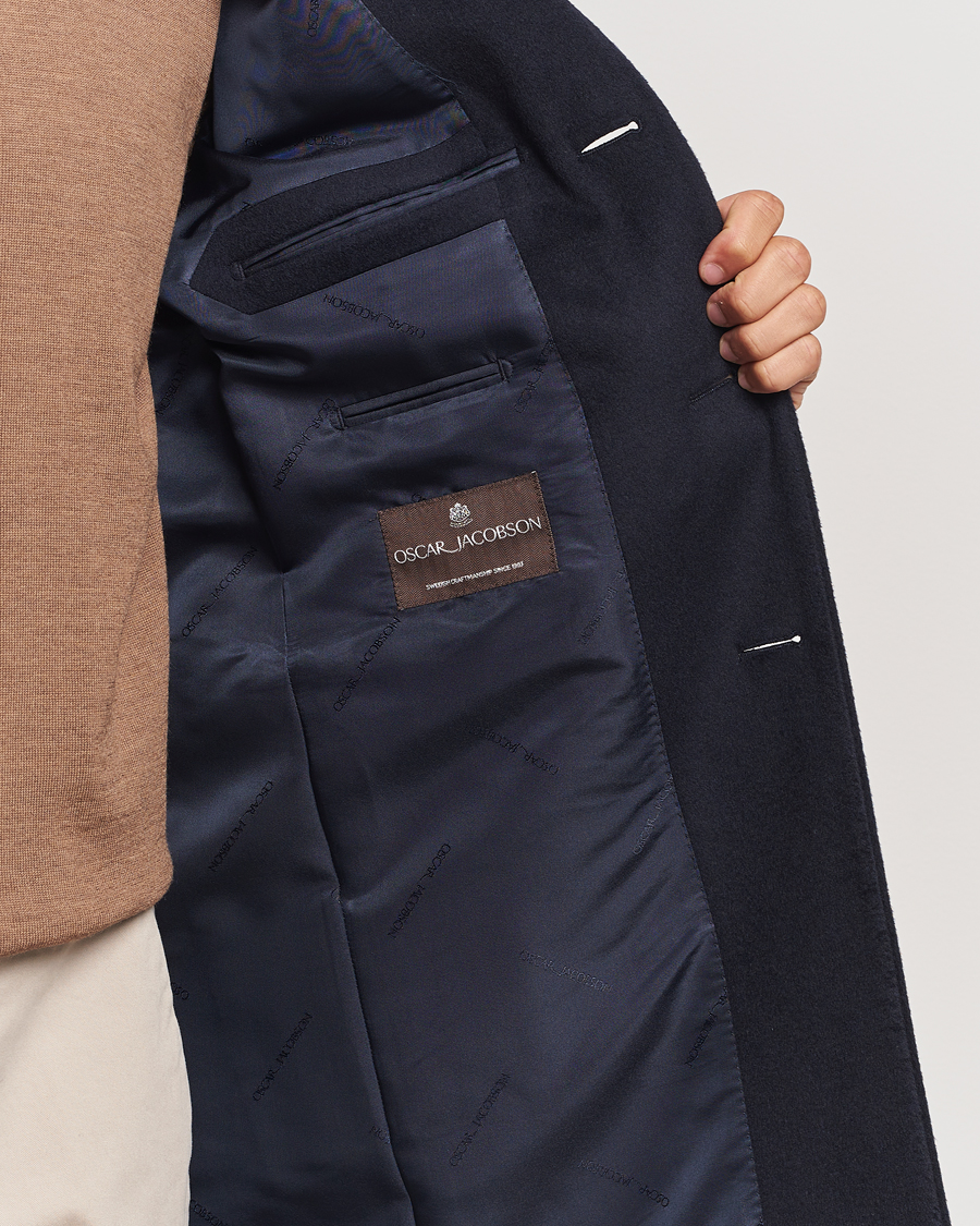 Mies | Takit | Oscar Jacobson | Sylar Wool/Cashmere Coat Navy