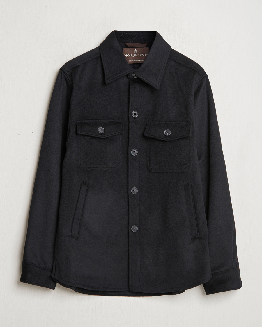Mies | Takit | Oscar Jacobson | Maverick Wool/Cashmere Shirt Jacket Black