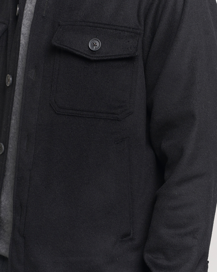 Mies | Takit | Oscar Jacobson | Maverick Wool/Cashmere Shirt Jacket Black