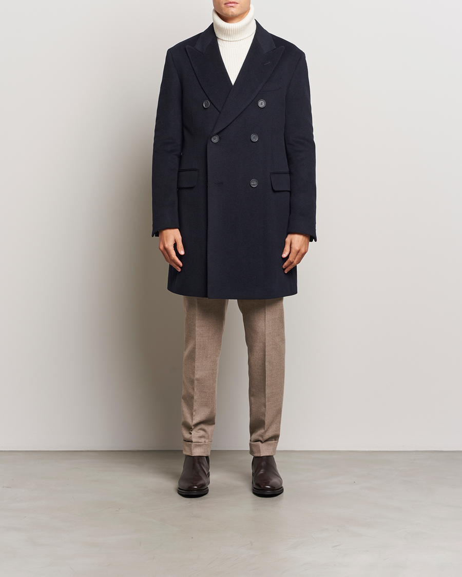 Mies | Takit | Oscar Jacobson | Silvain DB Wool/Cashmere Coat Navy