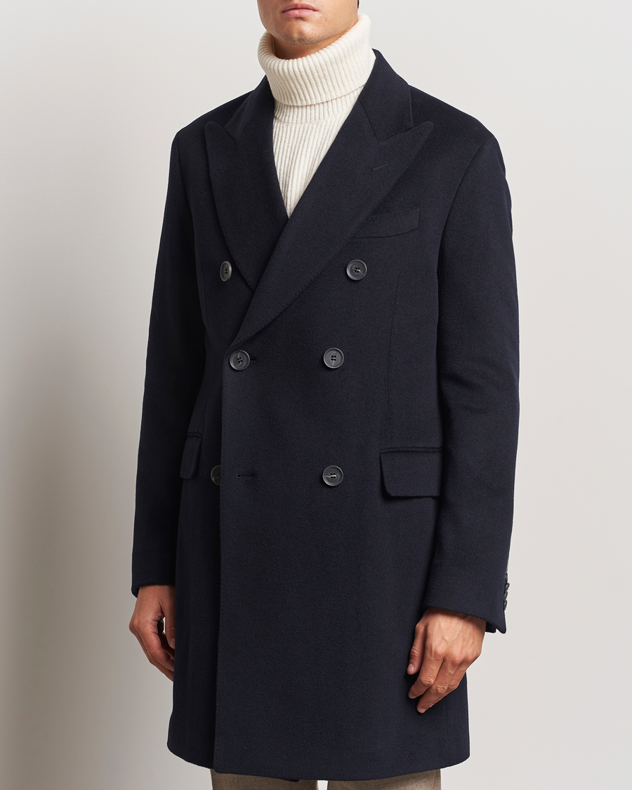 Mies | Takit | Oscar Jacobson | Silvain DB Wool/Cashmere Coat Navy