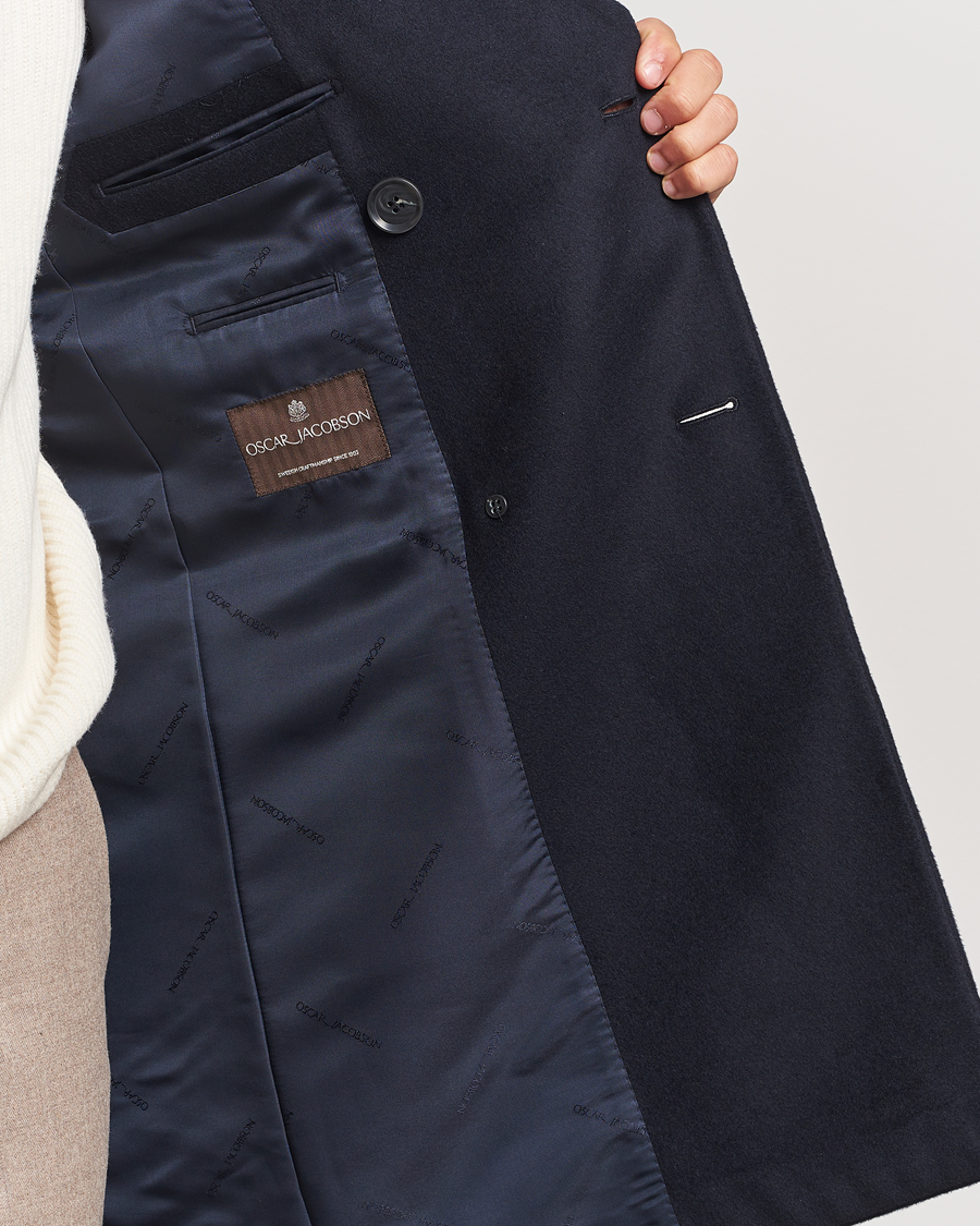 Mies | Takit | Oscar Jacobson | Silvain DB Wool/Cashmere Coat Navy