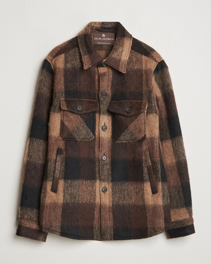 Mies | Takit | Oscar Jacobson | Maverick Checked Shirt Jacket Brown