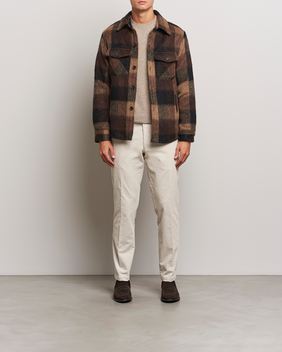 Mies | Takit | Oscar Jacobson | Maverick Checked Shirt Jacket Brown