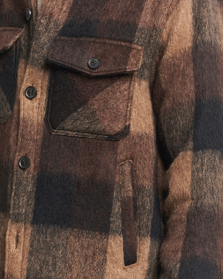 Mies | Takit | Oscar Jacobson | Maverick Checked Shirt Jacket Brown