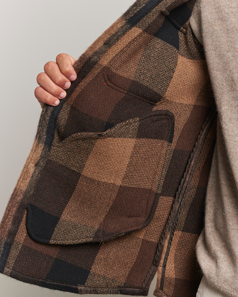 Mies | Takit | Oscar Jacobson | Maverick Checked Shirt Jacket Brown