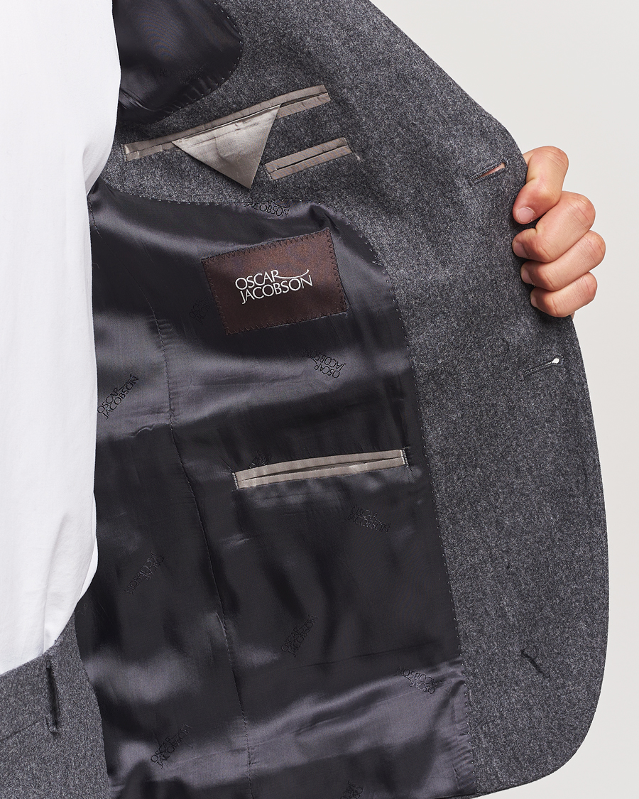 Mies | Pikkutakit | Oscar Jacobson | Fogerty Flannel Blazer Dark Grey