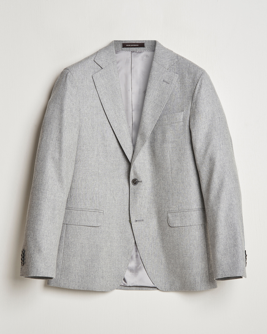 Mies | Pikkutakit | Oscar Jacobson | Fogerty Flannel Blazer Light Grey