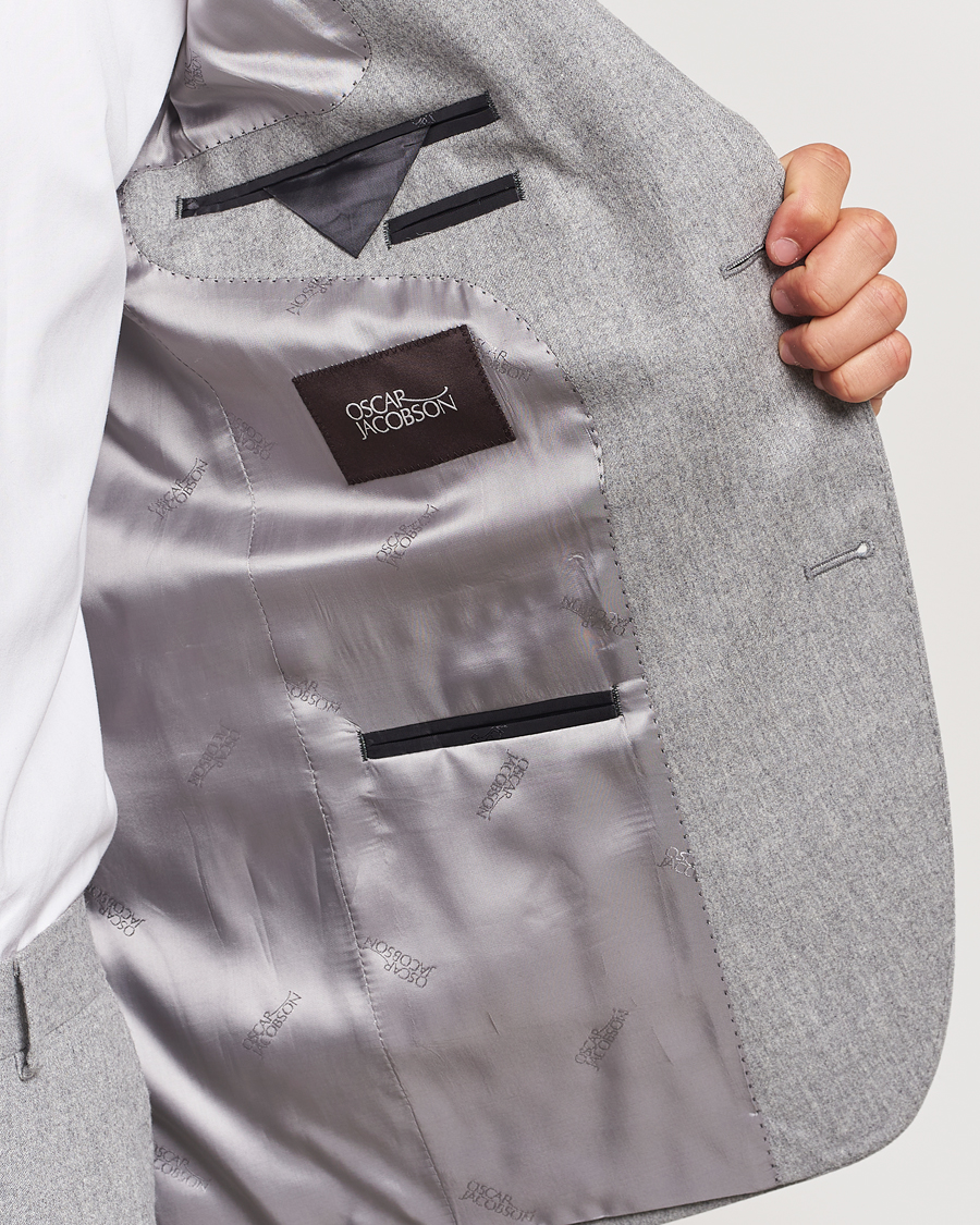 Mies | Pikkutakit | Oscar Jacobson | Fogerty Flannel Blazer Light Grey