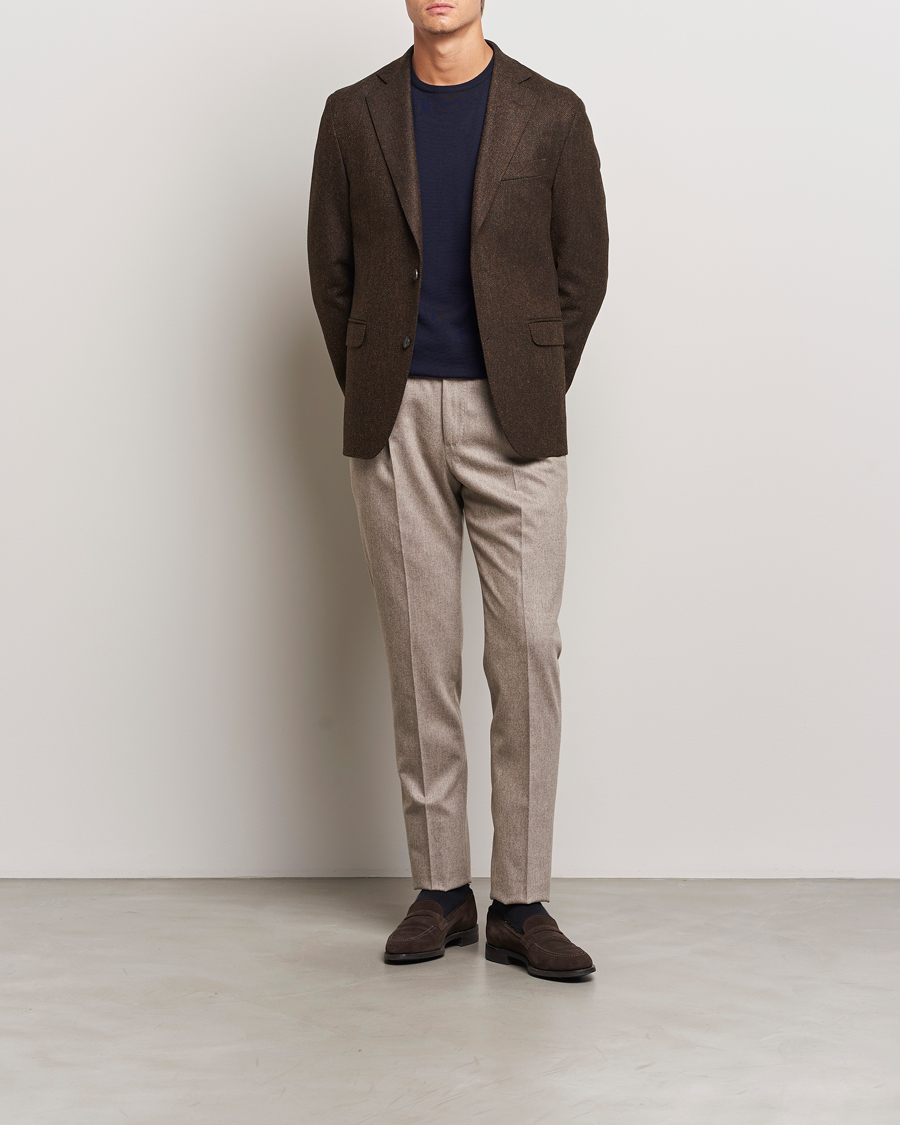 Mies | Pikkutakit | Oscar Jacobson | Fogerty Moon Herringbone Tweed Blazer Brown