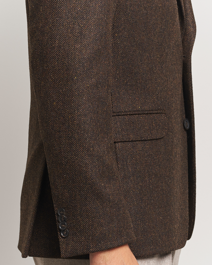 Mies | Pikkutakit | Oscar Jacobson | Fogerty Moon Herringbone Tweed Blazer Brown