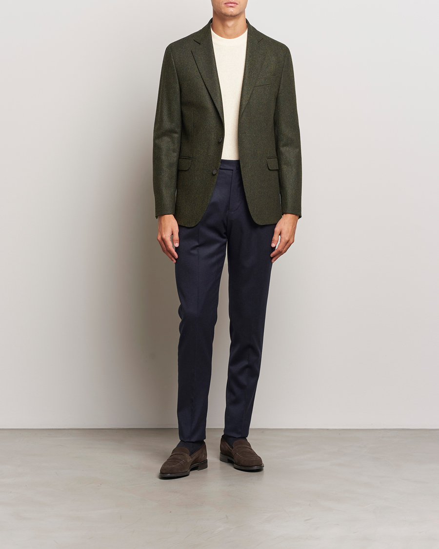 Mies | Pikkutakit | Oscar Jacobson | Fogerty Moon Herringbone Tweed Blazer Green