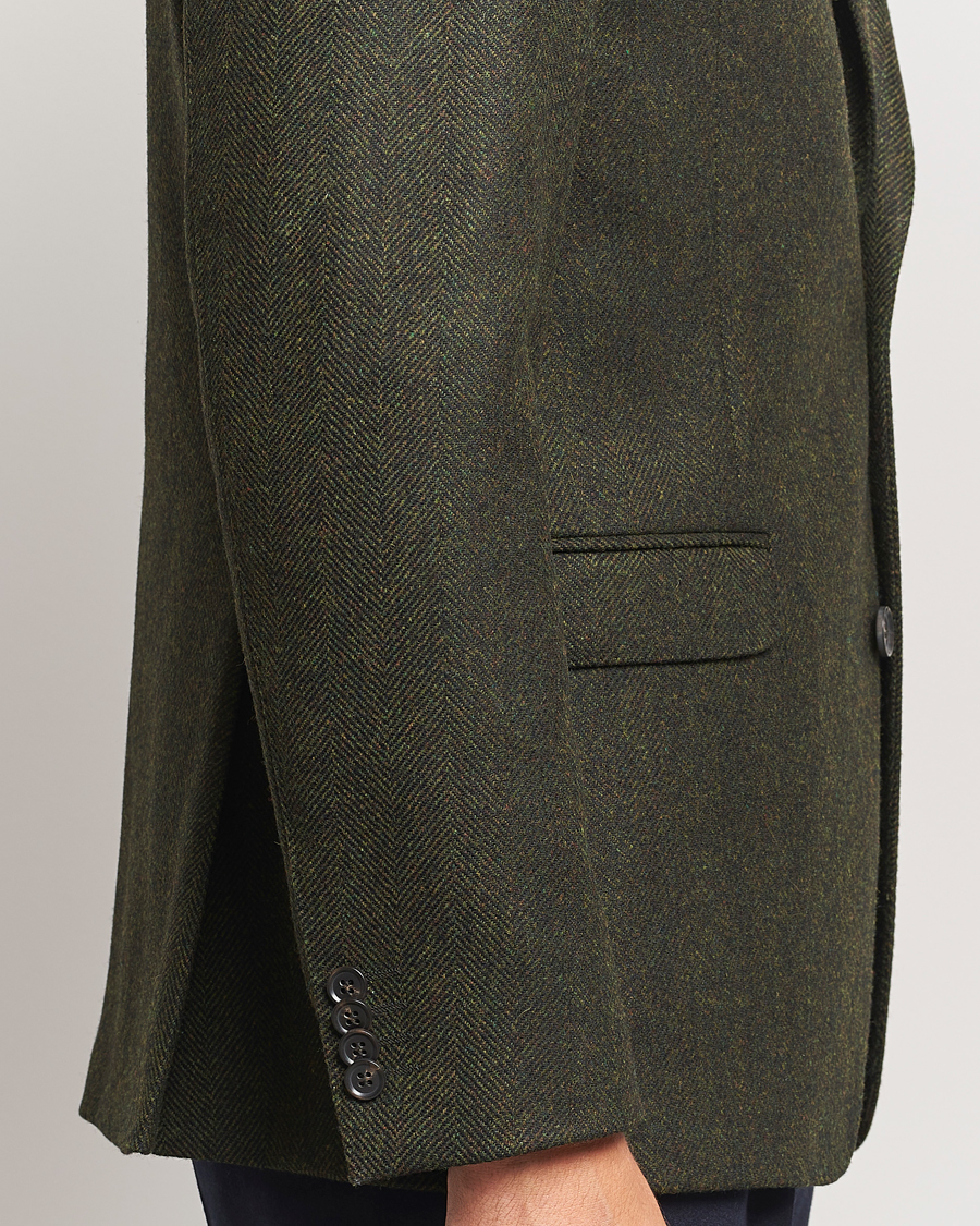 Mies | Pikkutakit | Oscar Jacobson | Fogerty Moon Herringbone Tweed Blazer Green
