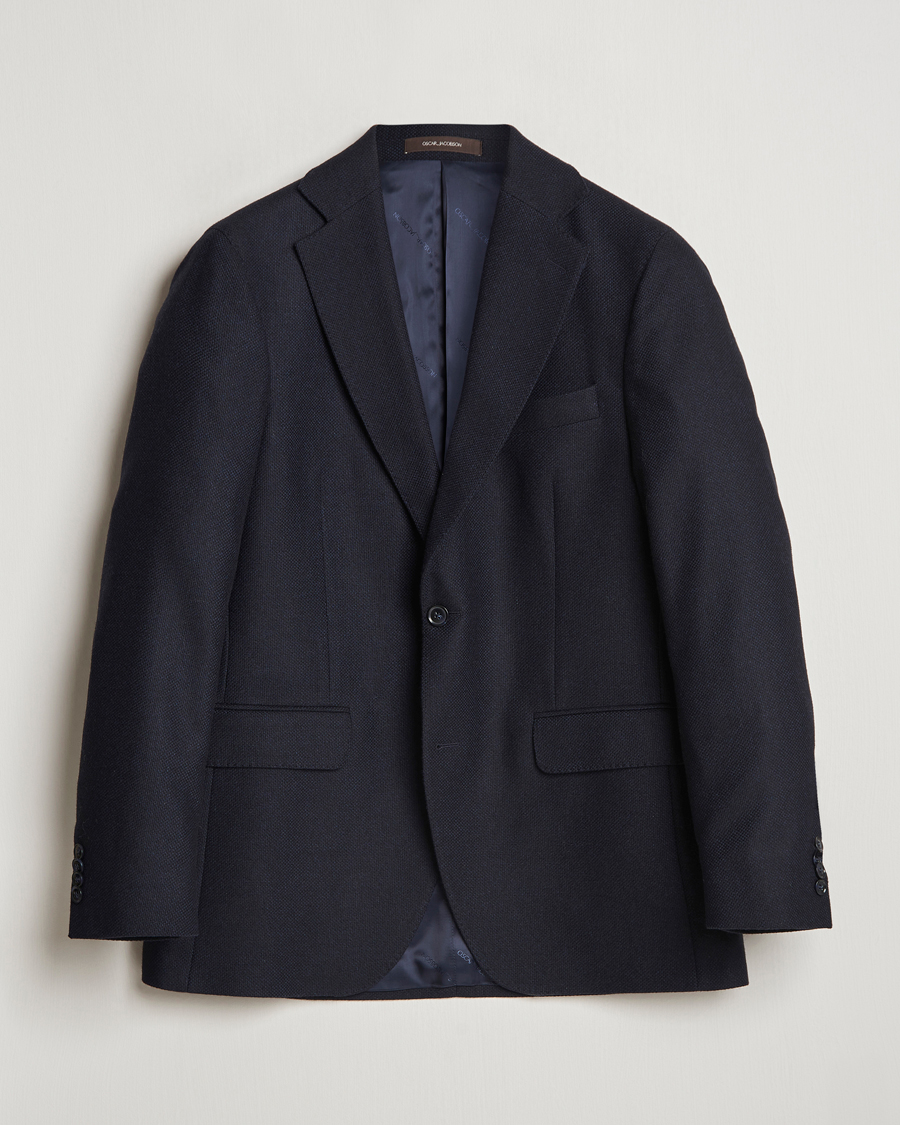 Mies | Pikkutakit | Oscar Jacobson | Fogerty Wool Hopsack Blazer Navy