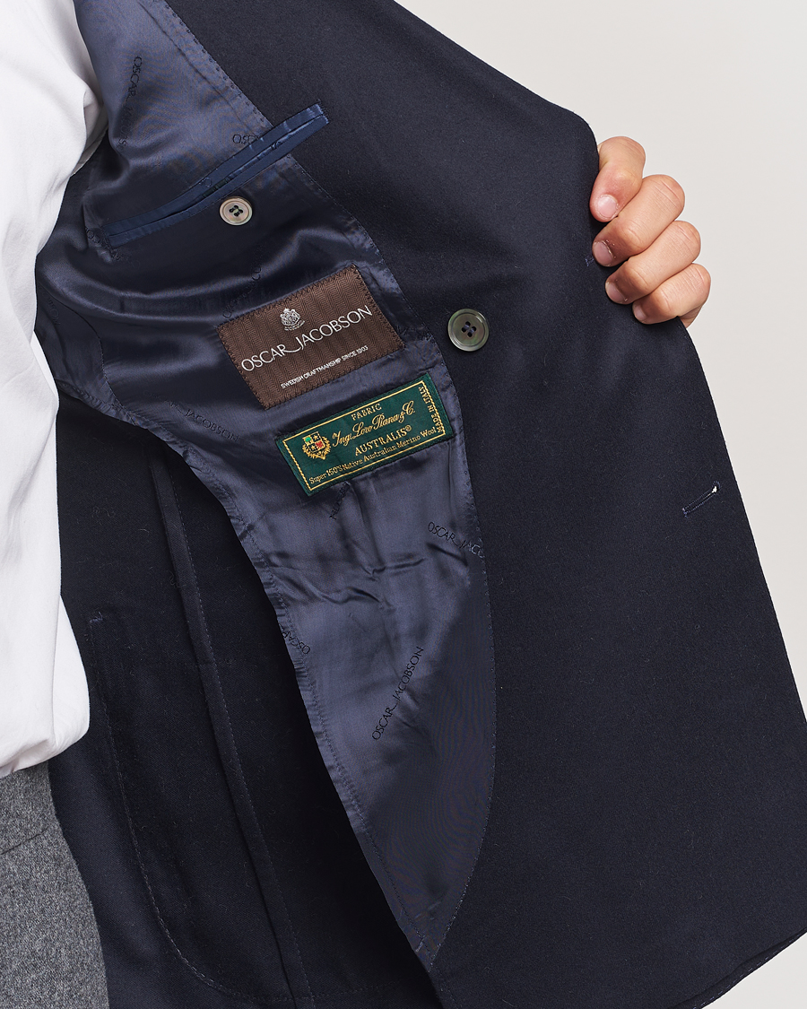 Mies | Pikkutakit | Oscar Jacobson | Farris DB Super 150's Loro Piana Wool Blazer Navy
