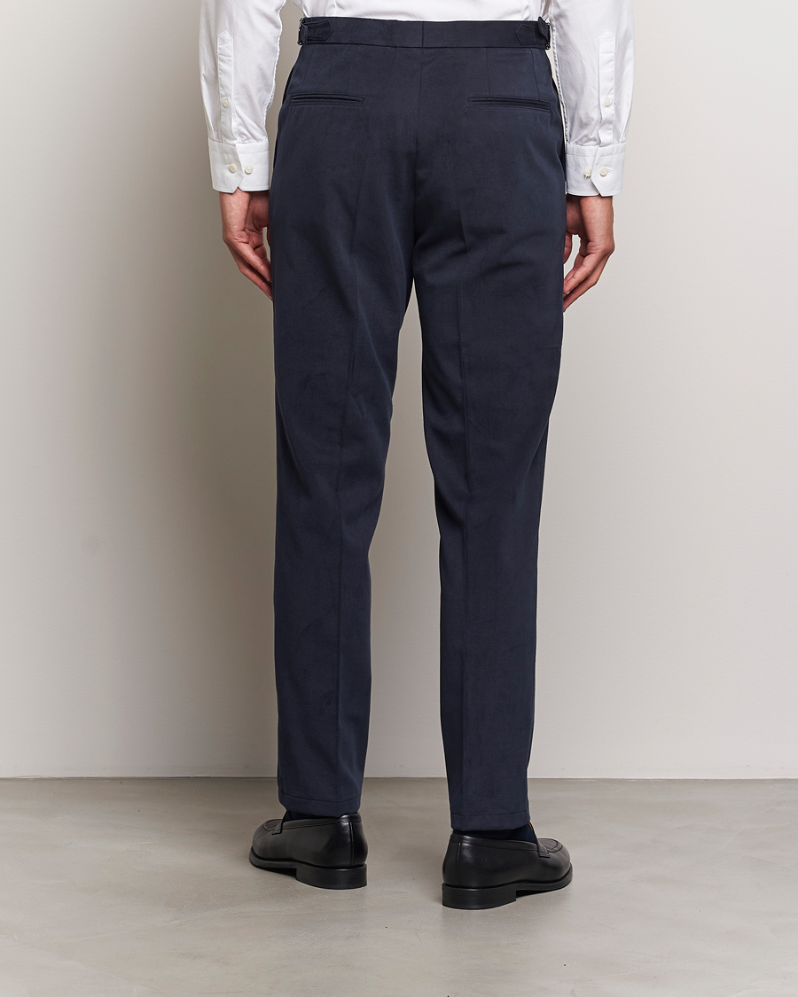 Mies | Housut | Oscar Jacobson | Delon Brushed Cotton Trousers Navy