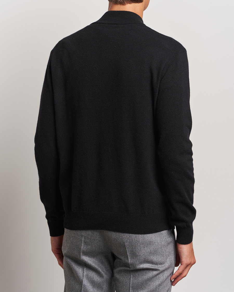 Mies | Puserot | Oscar Jacobson | Patton Wool/Cashmere Half Zip Black