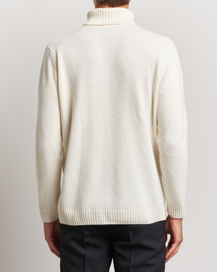 Mies | Puserot | Oscar Jacobson | Salomon Heavy Knitted Cable Rollneck White