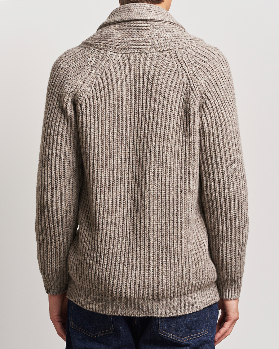 Mies | Puserot | Peregrine | Wilkinson Ribbed Wool Cardigan Light Brown