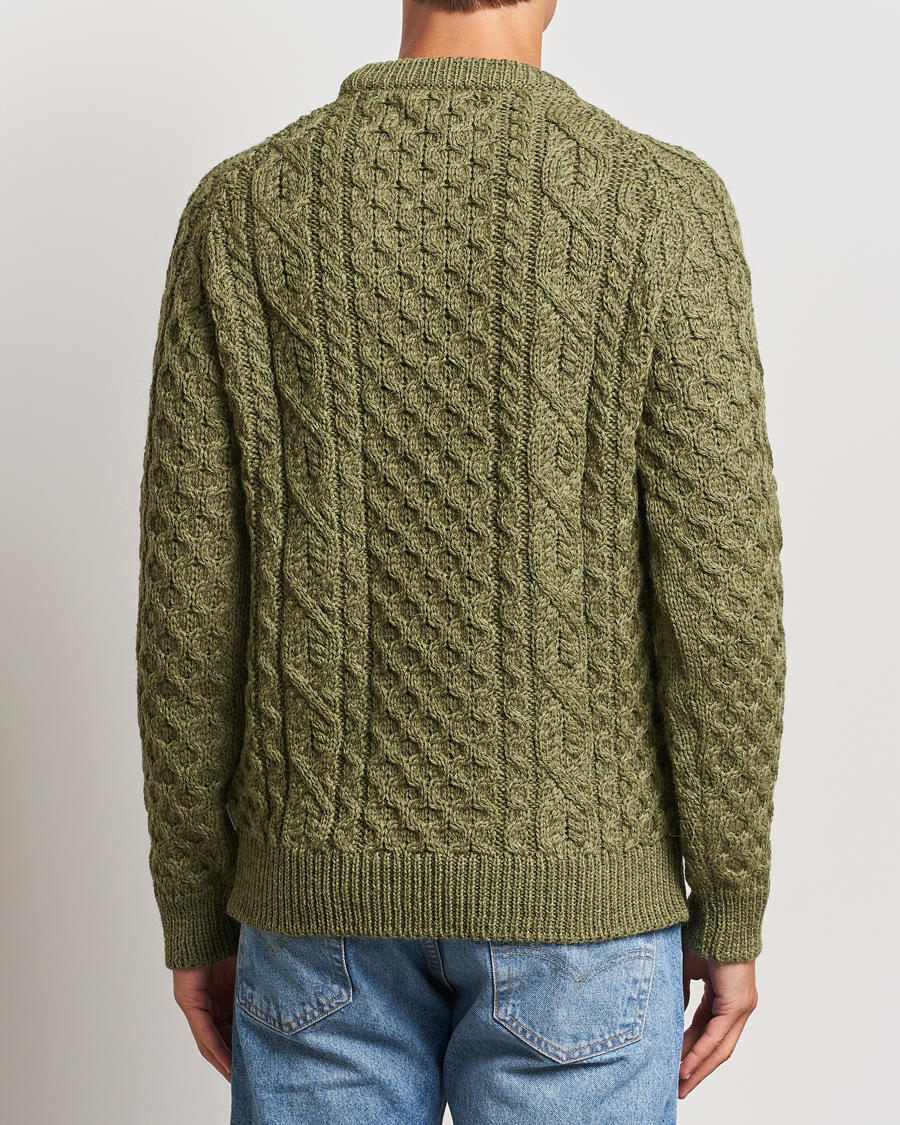 Mies | Puserot | Peregrine | Hudson Wool Aran Knitted Jumper Apple