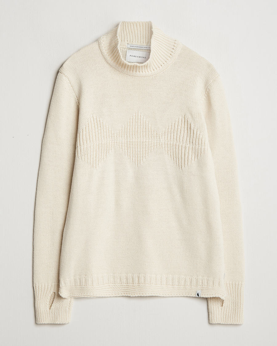 Mies | Puserot | Peregrine | Mountain Guernsey Merino Funnel Neck Cream