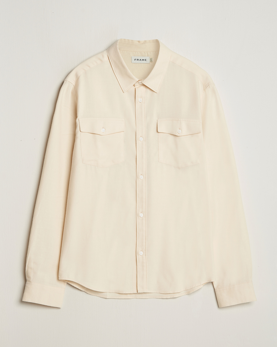 Mies | Kauluspaidat | FRAME | Double Pocket Wool Blend Shirt Off White