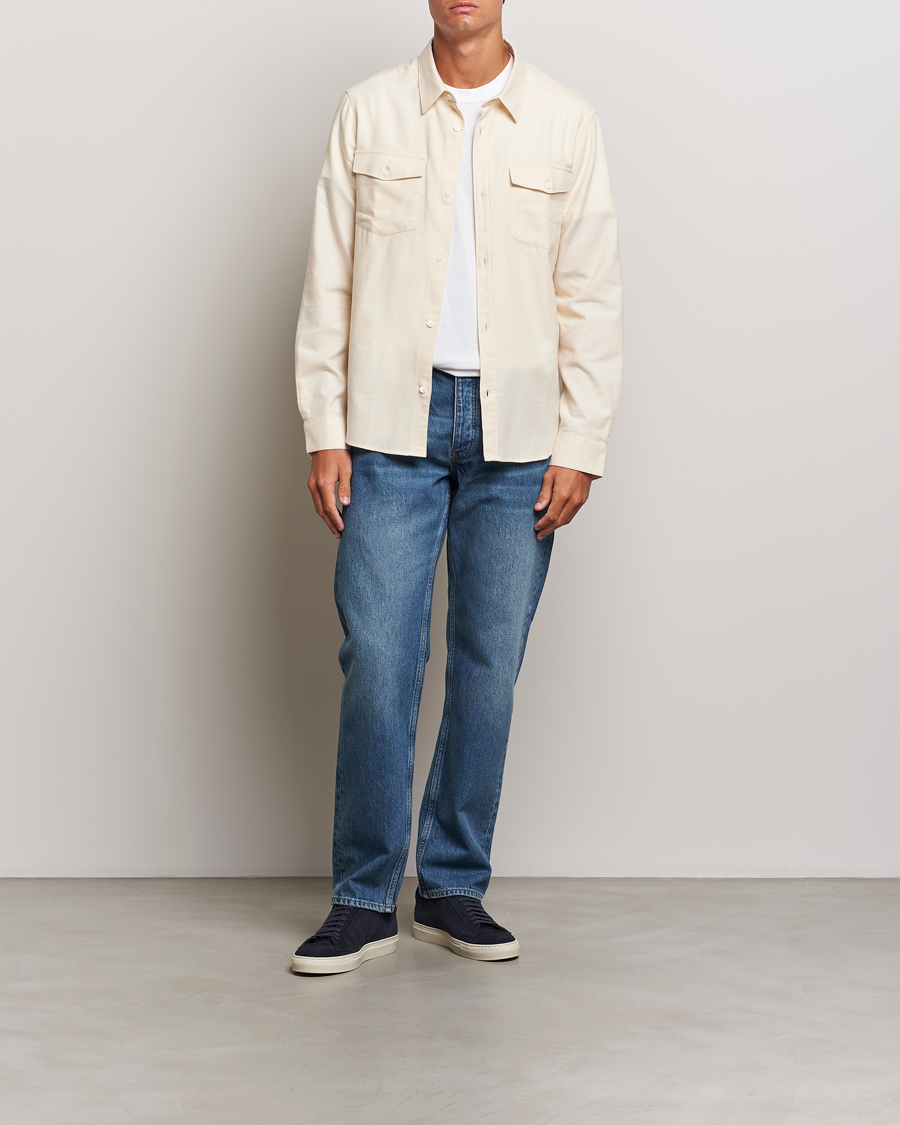 Mies | Kauluspaidat | FRAME | Double Pocket Wool Blend Shirt Off White
