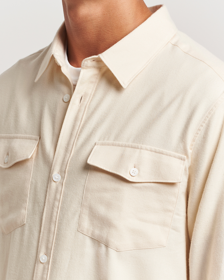 Mies | Kauluspaidat | FRAME | Double Pocket Wool Blend Shirt Off White