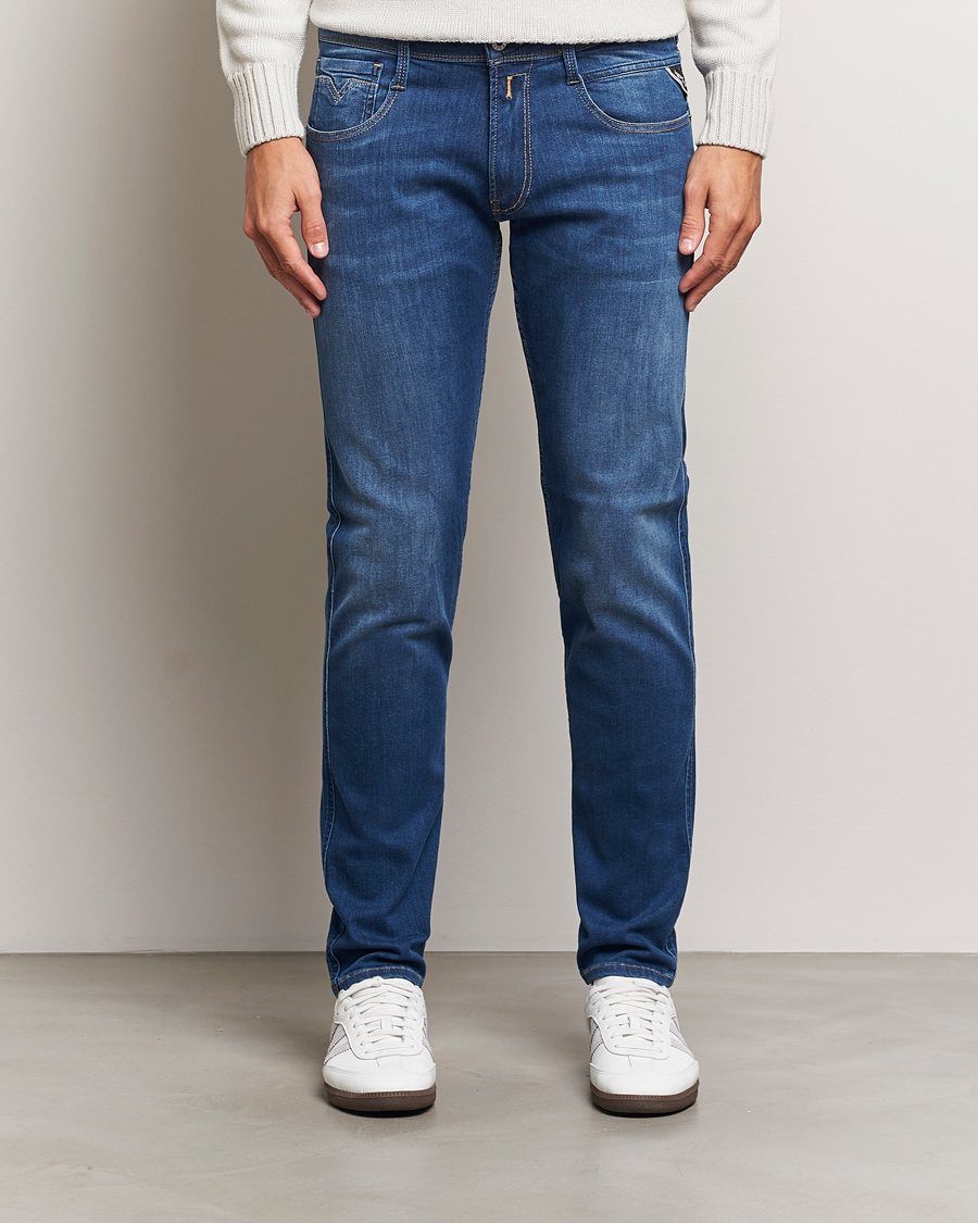 Mies | Farkut | Replay | Anbass Powerstretch Jeans Medium Blue