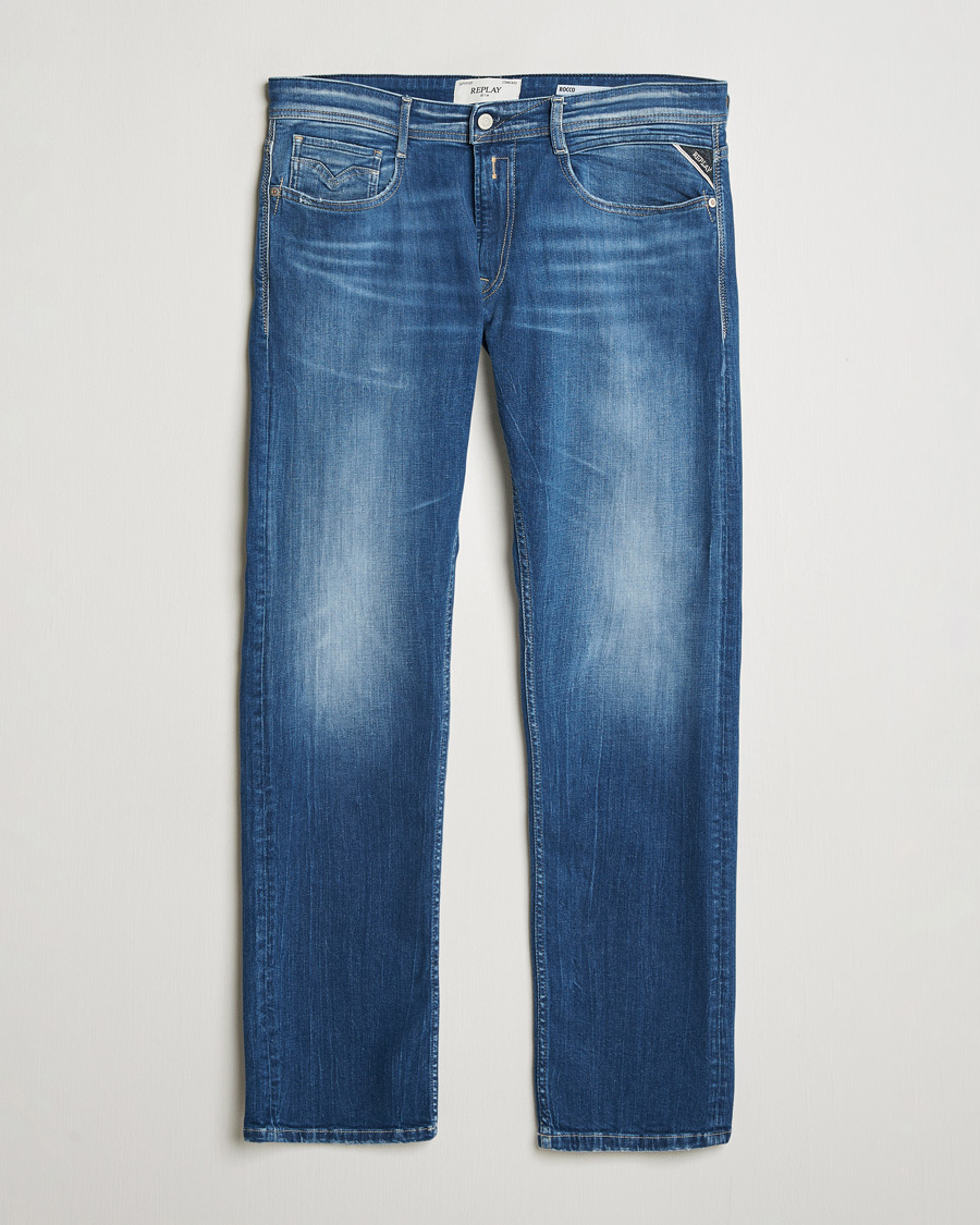 Mies | Farkut | Replay | Rocco Tapered Stretch Jeans Medium Blue