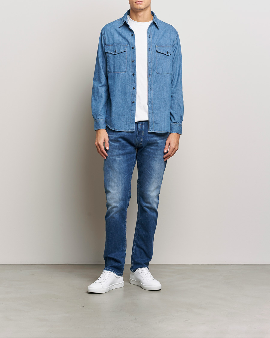 Mies | Farkut | Replay | Rocco Tapered Stretch Jeans Medium Blue