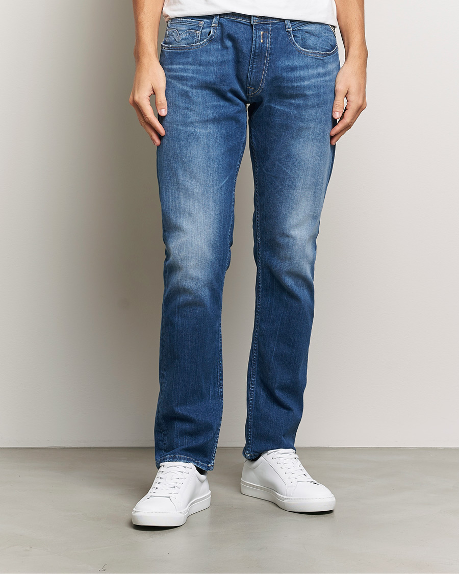 Mies | Farkut | Replay | Rocco Tapered Stretch Jeans Medium Blue