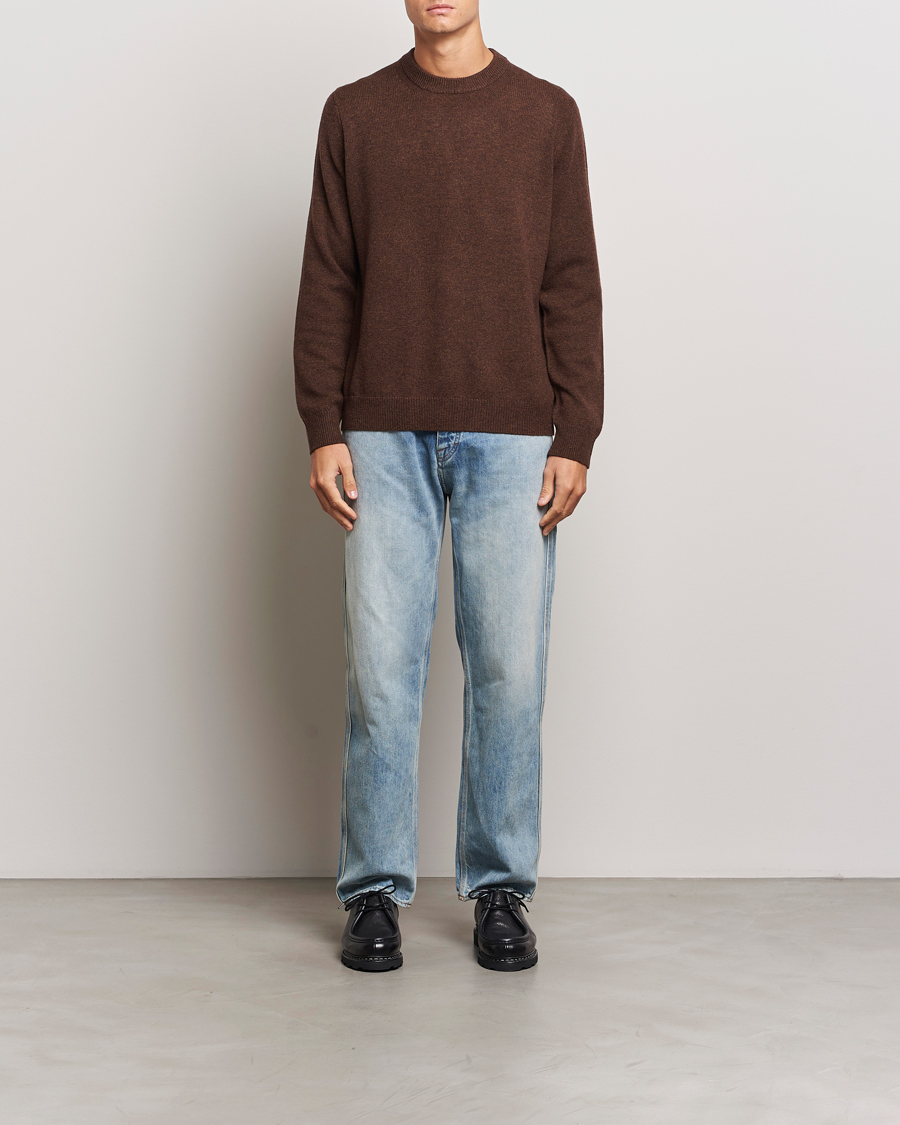 Mies | Puserot | Samsøe Samsøe | Isak Knitted Crew Neck Chocolate Brown