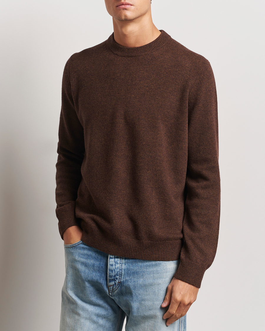 Mies | Puserot | Samsøe Samsøe | Isak Knitted Crew Neck Chocolate Brown
