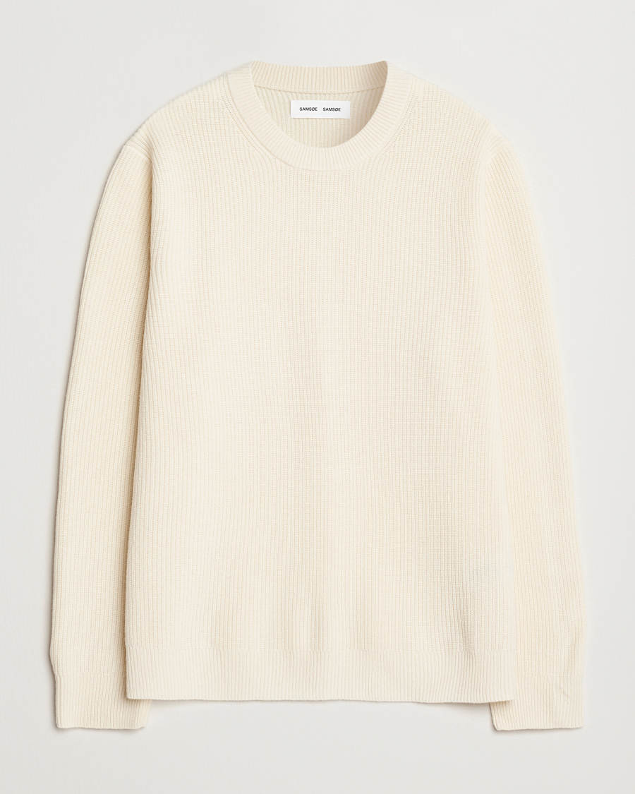 Mies | Puserot | Samsøe Samsøe | Isaks Knitted Crew Neck Clear Cream